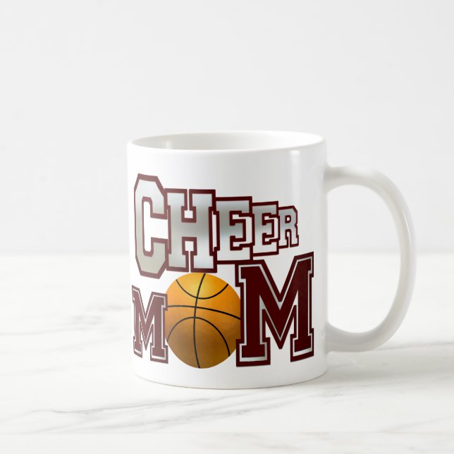 Taza De Café Maroon Basketball Cheer Mom Mug (Derecha)