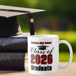 Taza De Café Maroon Class of 2026 Graduation Keepsake