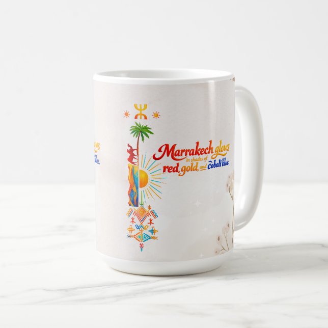 Taza De Café Marrakech Brilla – Camiseta de Arte Marroquí Vibra (Anverso derecho)