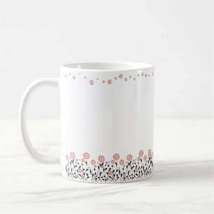 Taza De Café marrón floral blanco de invierno clásico mugre