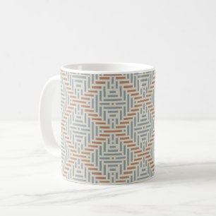 Taza De Café marrón geométrico minimalista y gris azul