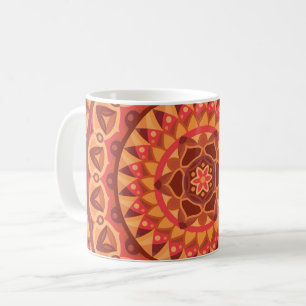 Taza de café marrón mandala boho terroso neutro ac