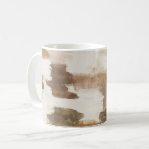 Taza De Café Marrón Marfil Bronceado Crema Abstracto
