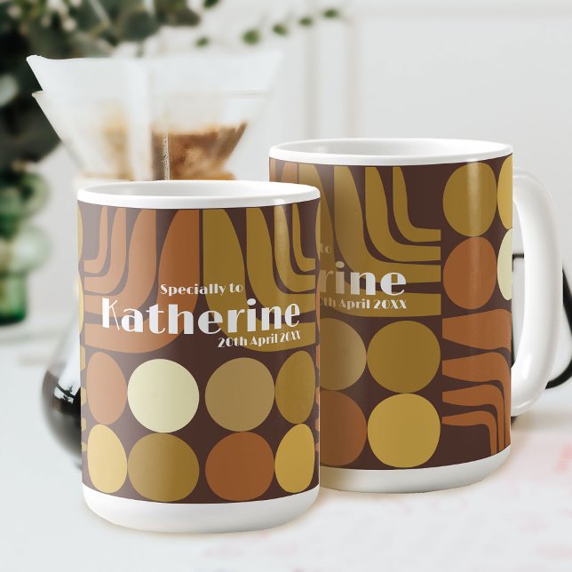 Taza De Café Marrón oscuro bohemio (Bohemian Dark Brown Coffee Mug)