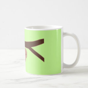 Taza De Café Marrón sonriente eslogan con nariz de corazón