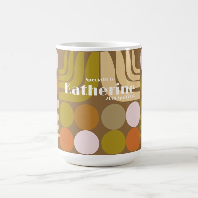 Taza De Café Marrón Verde Naranja Bohemiado (Centro)