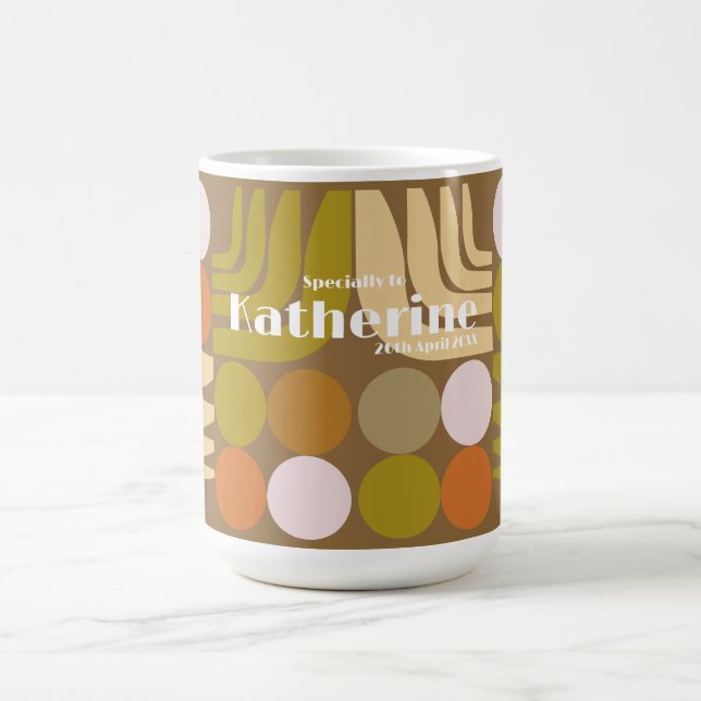 Taza De Café Marrón Verde Naranja Bohemio (Centro)