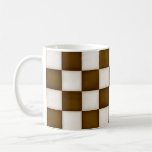 Taza De Café Marrón y blanco antiguo al cuello
