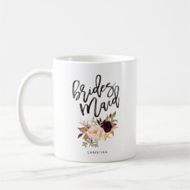 Taza De Café Marsala burgundy Floral bridesmaid