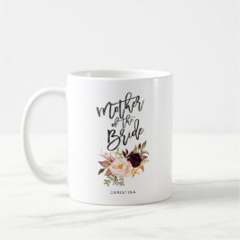 Taza De Café Marsala burgundy Floral madre de la novia