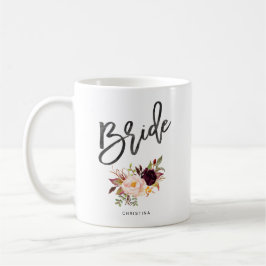 Taza De Café Marsala burgundy novia floral
