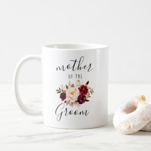 Taza De Café Marsala Rubor: Madre floral rosa del regalo de Gro