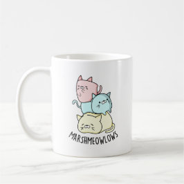 Taza De Café Marsh-meow-lows Funny Cat Marshmallow Pun