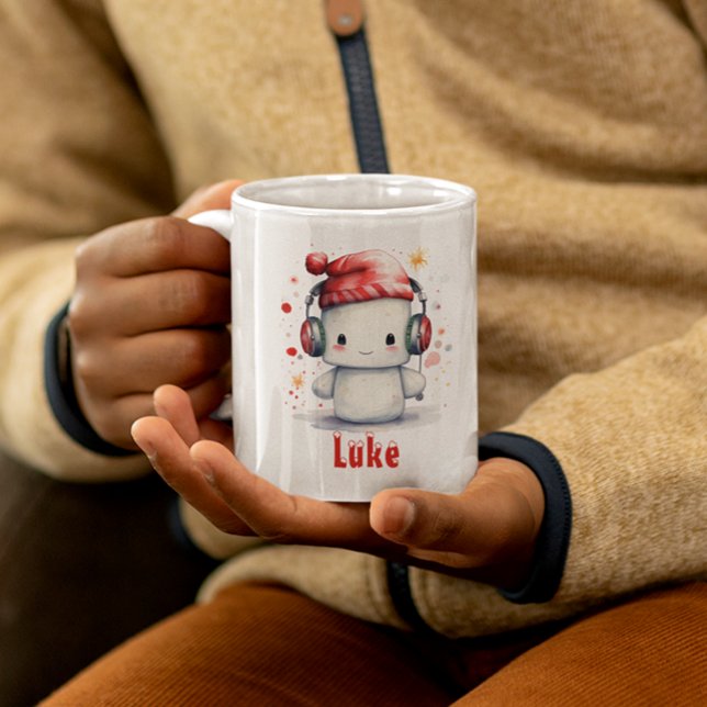 Taza De Café Marshmallow Personalized Holiday Mug (Cute Christmas Mug)
