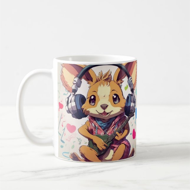 Taza De Café "Marsupial melódico: Mugre canguro y amante de la  (Izquierda)