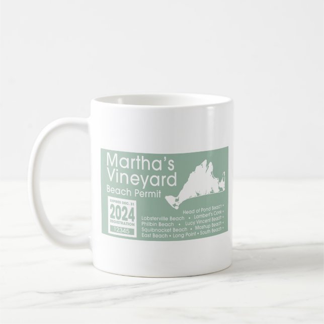 Taza De Café Marthas Vineyard Beach Permit 2024 (Izquierda)