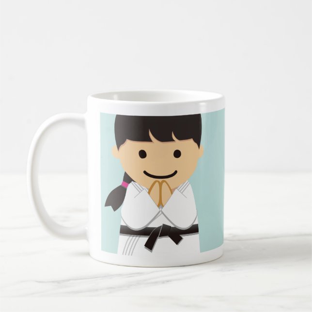 Taza De Café Martial Arts Black Belt Girl (Izquierda)
