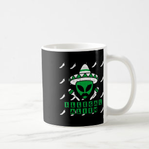 Taza De Café Martian Ilegal Alien Mexicano Area-51 Funny Hallow