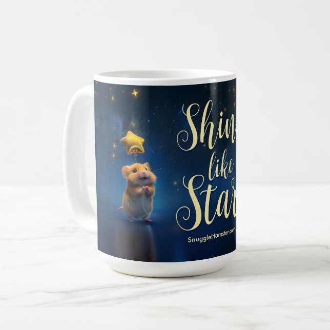 Taza De Café Martillo lindo con texto Brilla como una estrella (Anverso izquierdo)