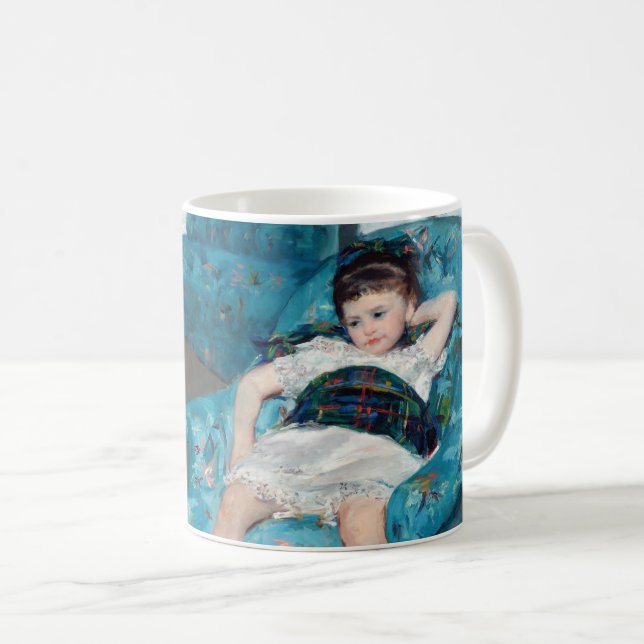 Taza De Café Mary Cassatt - Niña pequeña en un sillón azul (Anverso derecho)