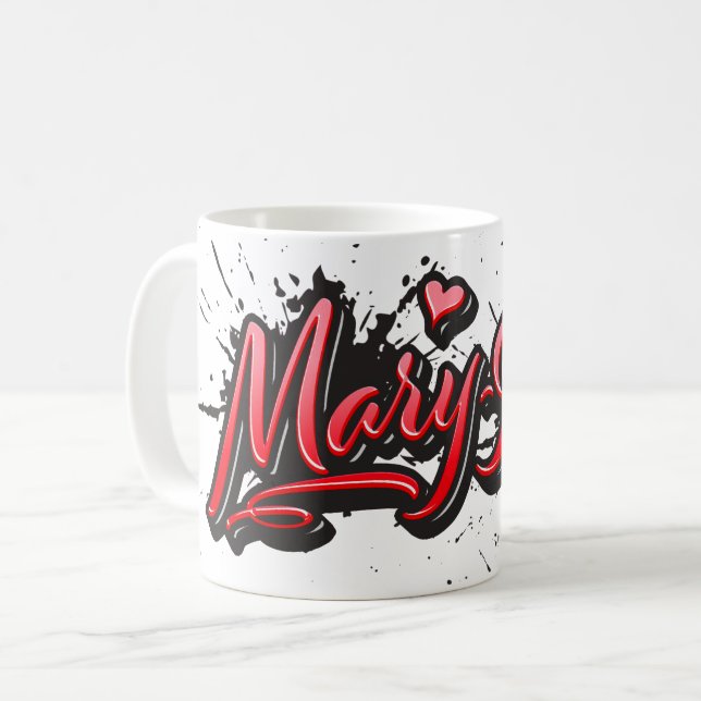 Taza De Café Mary-Jane red Heart Graffiti Tasse Kaffeetasse (Anverso izquierdo)