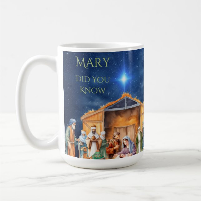 Taza De Café Mary Sabía Que Conocías La Natividad Mug (Izquierda)
