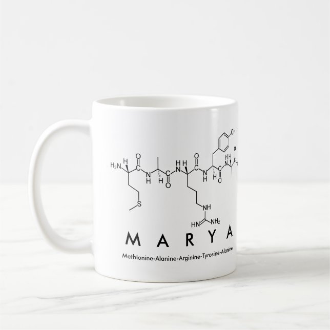 Taza De Café Marya peptide name mug (Izquierda)