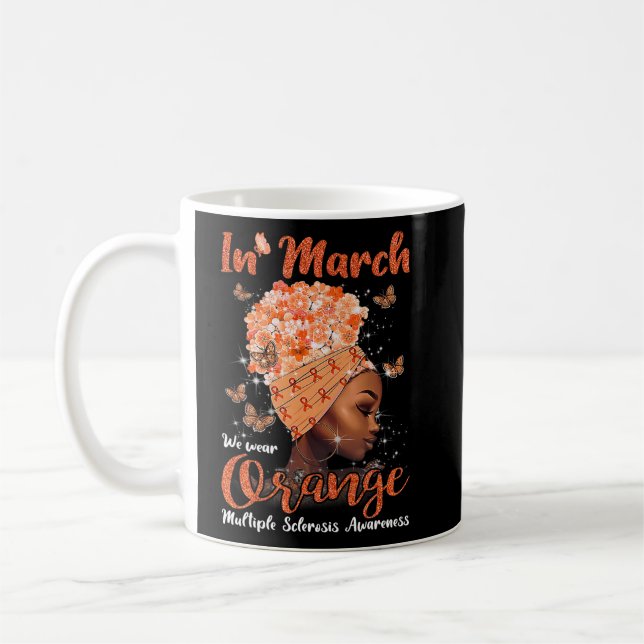 Taza De Café Marzo Usamos Naranja Esclerosis Múltiple Afro Negr (Izquierda)