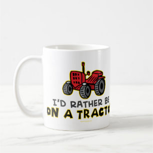 Taza De Café Más Bien Estar En Un Tractor