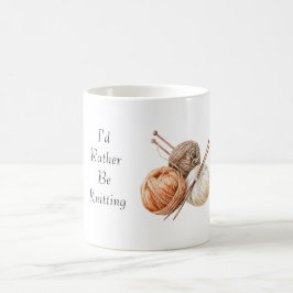 Taza De Café Más Bien Tejiendo Naranja Marrón Crema Hilo