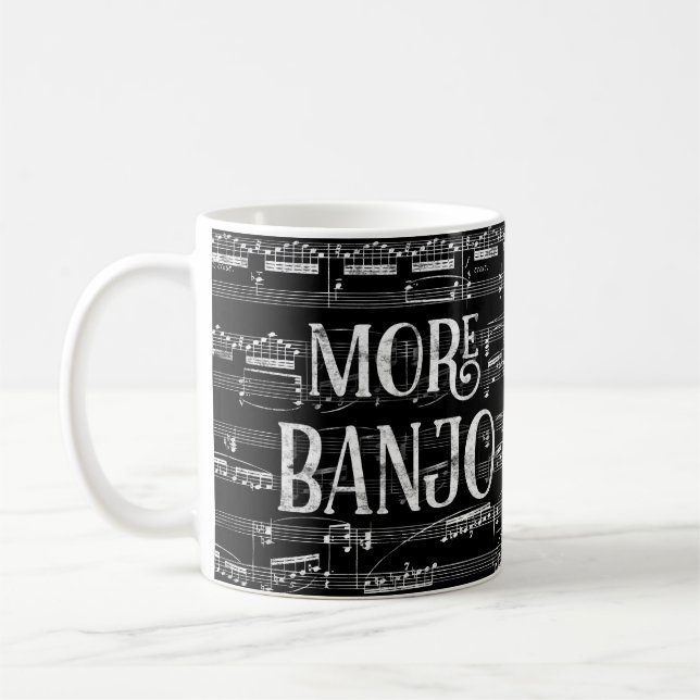 Taza De Café Más cartón banjo - Música blanca negra (Izquierda)