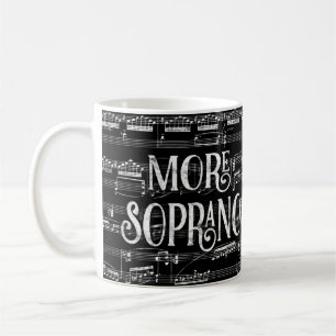 Taza De Café Más cartón soprano - Cantante blanco negro