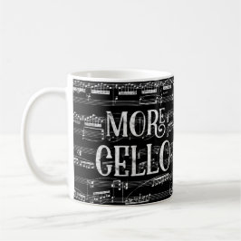 Taza De Café Más Cello Chalkboard - Black White Music