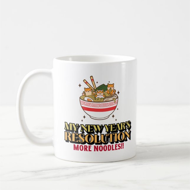 Taza De Café Más fideos de resolución de Año Nuevo (Izquierda)