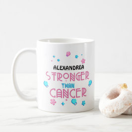 Taza De Café Más fuerte que el cáncer | Personalizado supervivi