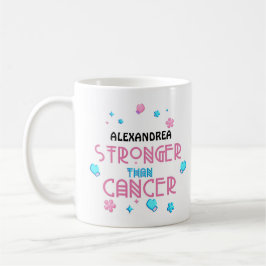 Taza De Café Más fuerte que el cáncer | Personalizado supervivi