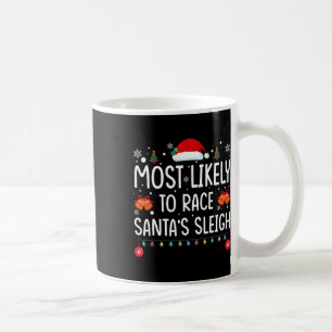Taza De Café Más Probable De Correr El Trineo De Santa Familia