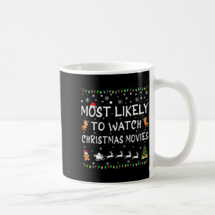 Taza De Café Más Probable De Ver Películas De Navidad Familia C