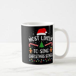 Taza De Café Más Probable Que Cante Las Canciones De Navidad Fa