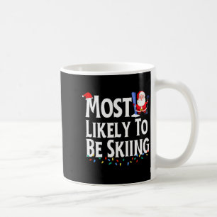 Taza De Café Más probable que esté esquiando divertida navidad