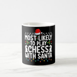 Taza De Café Más Probable Que Juegue Ajedrez Con La Navidad De 
