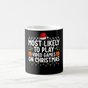 Taza De Café Más Probable Que Juegue Videojuegos En Navidad Gam