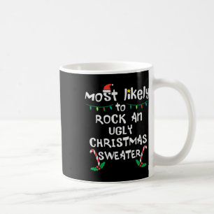 Taza De Café Más probables Navidades feos de rock navidad famil