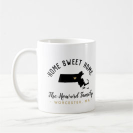 Taza De Café Masachusetts Hogar Dulce Familia Monograma Mug