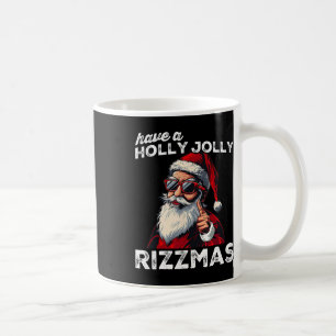 Taza De Café Mascar Santa Mew Gracioso Santa Meme Rizz Rizzmas 