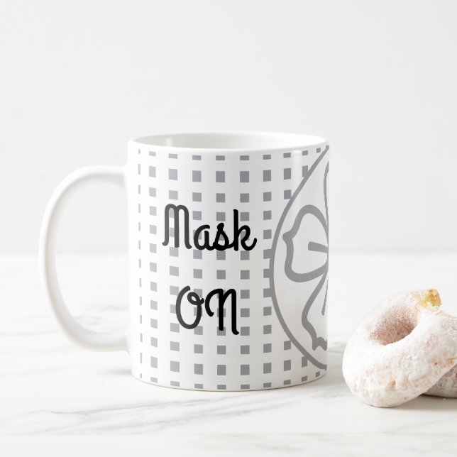 Taza De Café Máscara A Máscara De Distancia Social (Con donut)