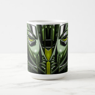 Taza De Café Máscara cibernética esmeralda  