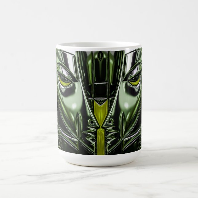 Taza De Café Máscara cibernética esmeralda   (Centro)