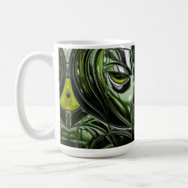 Taza De Café Máscara cibernética esmeralda  