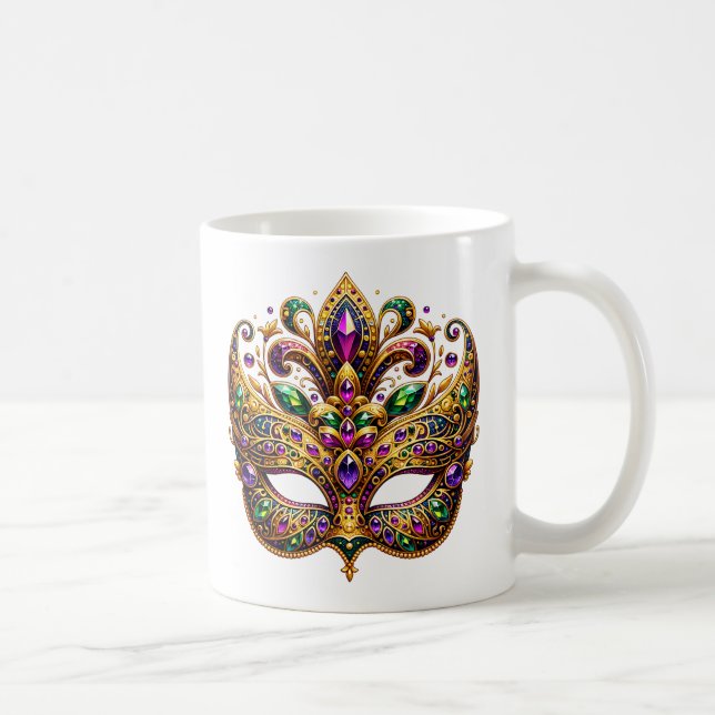 Taza De Café Máscara de Mardi Gras  (Derecha)